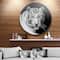 Designart - Staring Bengal White Tiger' Disc Contemporary Animal Metal Circle Wall Decor